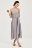 Spaghetti Straps Chiffon Wedding Guest Dress Junior Bridesmaid Dresses Occasion Gowns