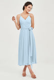 Spaghetti Straps Chiffon Wedding Guest Dress Junior Bridesmaid Dresses Occasion Gowns