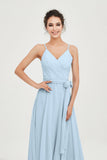 Spaghetti Straps Chiffon Wedding Guest Dress Junior Bridesmaid Dresses Occasion Gowns