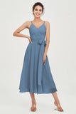 Spaghetti Straps Chiffon Wedding Guest Dress Junior Bridesmaid Dresses Occasion Gowns