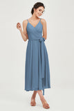 Spaghetti Straps Chiffon Wedding Guest Dress Junior Bridesmaid Dresses Occasion Gowns