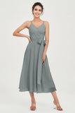 Spaghetti Straps Chiffon Wedding Guest Dress Junior Bridesmaid Dresses Occasion Gowns