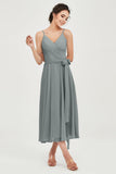 Spaghetti Straps Chiffon Wedding Guest Dress Junior Bridesmaid Dresses Occasion Gowns