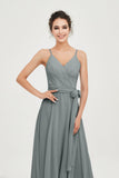 Spaghetti Straps Chiffon Wedding Guest Dress Junior Bridesmaid Dresses Occasion Gowns