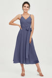 Spaghetti Straps Chiffon Wedding Guest Dress Junior Bridesmaid Dresses Occasion Gowns
