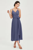 Spaghetti Straps Chiffon Wedding Guest Dress Junior Bridesmaid Dresses Occasion Gowns
