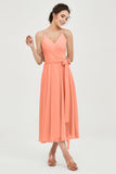 Spaghetti Straps Chiffon Wedding Guest Dress Junior Bridesmaid Dresses Occasion Gowns
