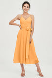 Spaghetti Straps Chiffon Wedding Guest Dress Junior Bridesmaid Dresses Occasion Gowns