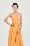 Spaghetti Straps Chiffon Wedding Guest Dress Junior Bridesmaid Dresses Occasion Gowns