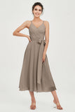 Spaghetti Straps Chiffon Wedding Guest Dress Junior Bridesmaid Dresses Occasion Gowns