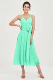 Spaghetti Straps Chiffon Wedding Guest Dress Junior Bridesmaid Dresses Occasion Gowns