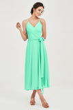 Spaghetti Straps Chiffon Wedding Guest Dress Junior Bridesmaid Dresses Occasion Gowns