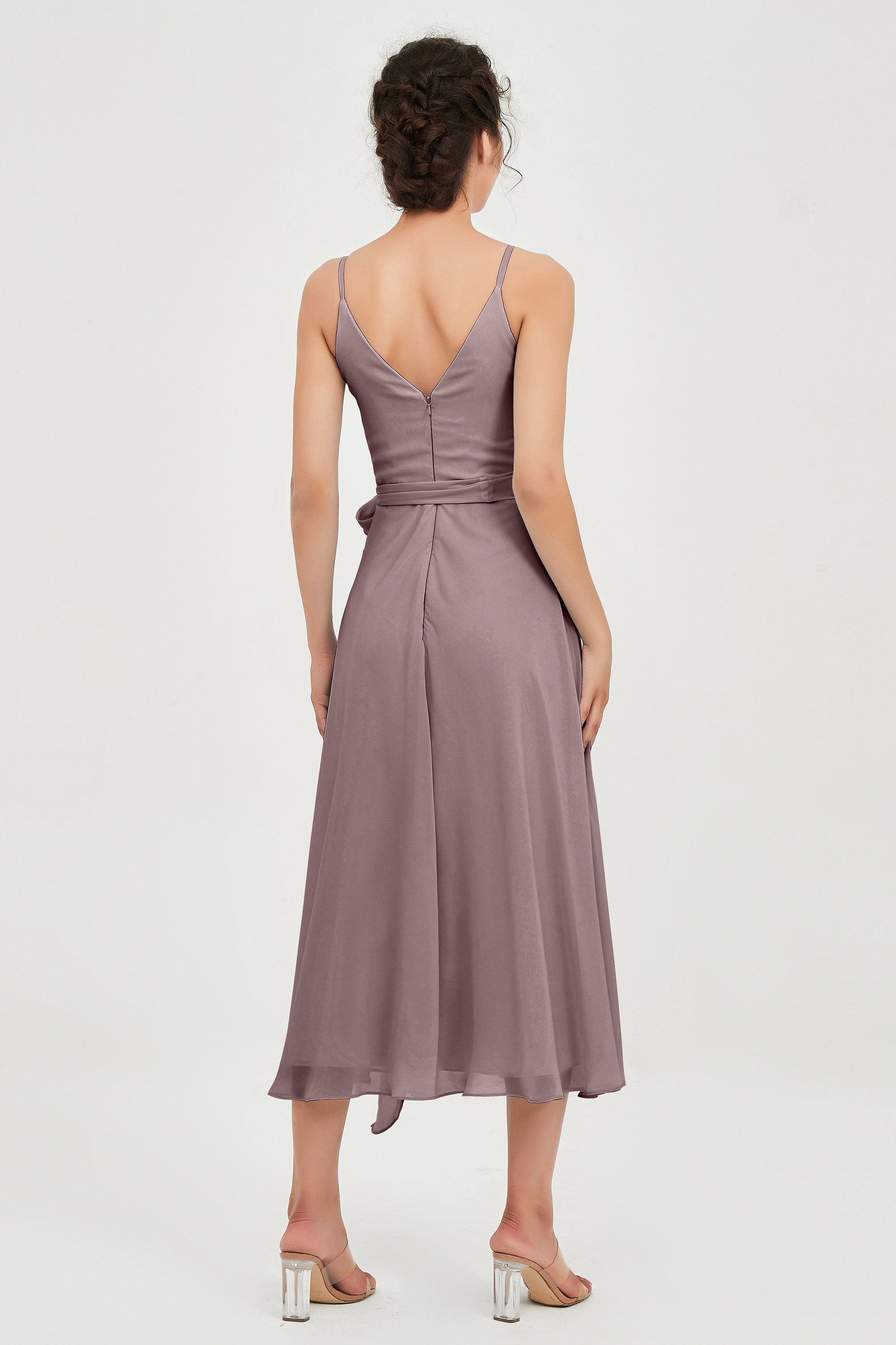 Spaghetti Straps Chiffon Wedding Guest Dress Junior Bridesmaid Dresses Occasion Gowns