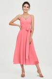 Spaghetti Straps Chiffon Wedding Guest Dress Junior Bridesmaid Dresses Occasion Gowns