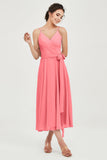 Spaghetti Straps Chiffon Wedding Guest Dress Junior Bridesmaid Dresses Occasion Gowns