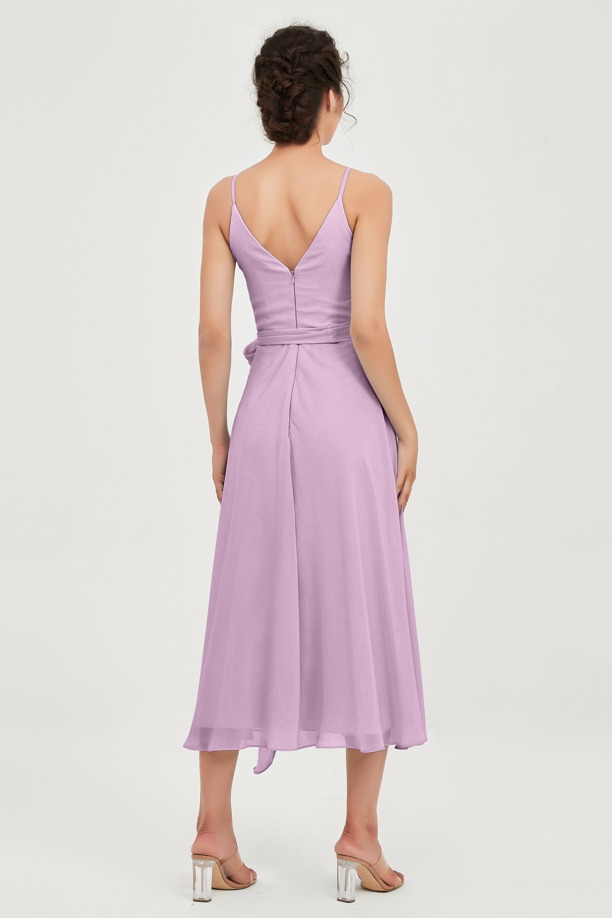 Spaghetti Straps Chiffon Wedding Guest Dress Junior Bridesmaid Dresses Occasion Gowns