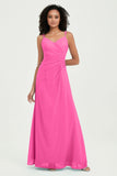 Maxi Chiffon Women's Formal Evening Dresses V Neck Bridesmaid Gowns Dress