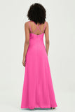 Maxi Chiffon Women's Formal Evening Dresses V Neck Bridesmaid Gowns Dress