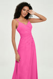 Maxi Chiffon Women's Formal Evening Dresses V Neck Bridesmaid Gowns Dress