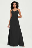 Maxi Chiffon Women's Formal Evening Dresses V Neck Bridesmaid Gowns Dress
