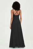 Maxi Chiffon Women's Formal Evening Dresses V Neck Bridesmaid Gowns Dress