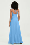 Maxi Chiffon Women's Formal Evening Dresses V Neck Bridesmaid Gowns Dress