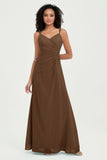 Maxi Chiffon Women's Formal Evening Dresses V Neck Bridesmaid Gowns Dress