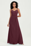 Maxi Chiffon Women's Formal Evening Dresses V Neck Bridesmaid Gowns Dress