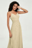 Maxi Chiffon Women's Formal Evening Dresses V Neck Bridesmaid Gowns Dress