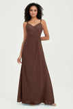 Maxi Chiffon Women's Formal Evening Dresses V Neck Bridesmaid Gowns Dress
