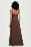 Maxi Chiffon Women's Formal Evening Dresses V Neck Bridesmaid Gowns Dress