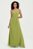 Maxi Chiffon Women's Formal Evening Dresses V Neck Bridesmaid Gowns Dress