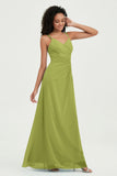 Maxi Chiffon Women's Formal Evening Dresses V Neck Bridesmaid Gowns Dress