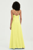 Maxi Chiffon Women's Formal Evening Dresses V Neck Bridesmaid Gowns Dress