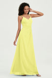 Maxi Chiffon Women's Formal Evening Dresses V Neck Bridesmaid Gowns Dress