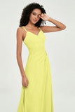 Maxi Chiffon Women's Formal Evening Dresses V Neck Bridesmaid Gowns Dress