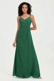 Maxi Chiffon Women's Formal Evening Dresses V Neck Bridesmaid Gowns Dress