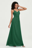 Maxi Chiffon Women's Formal Evening Dresses V Neck Bridesmaid Gowns Dress