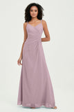 Maxi Chiffon Women's Formal Evening Dresses V Neck Bridesmaid Gowns Dress