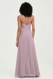 Maxi Chiffon Women's Formal Evening Dresses V Neck Bridesmaid Gowns Dress