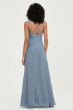 Maxi Chiffon Women's Formal Evening Dresses V Neck Bridesmaid Gowns Dress