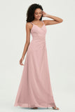 Maxi Chiffon Women's Formal Evening Dresses V Neck Bridesmaid Gowns Dress