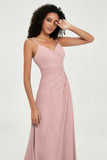 Maxi Chiffon Women's Formal Evening Dresses V Neck Bridesmaid Gowns Dress