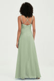 Maxi Chiffon Women's Formal Evening Dresses V Neck Bridesmaid Gowns Dress