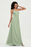 Maxi Chiffon Women's Formal Evening Dresses V Neck Bridesmaid Gowns Dress