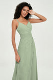 Maxi Chiffon Women's Formal Evening Dresses V Neck Bridesmaid Gowns Dress