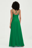 Maxi Chiffon Women's Formal Evening Dresses V Neck Bridesmaid Gowns Dress