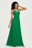 Maxi Chiffon Women's Formal Evening Dresses V Neck Bridesmaid Gowns Dress