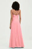 Maxi Chiffon Women's Formal Evening Dresses V Neck Bridesmaid Gowns Dress