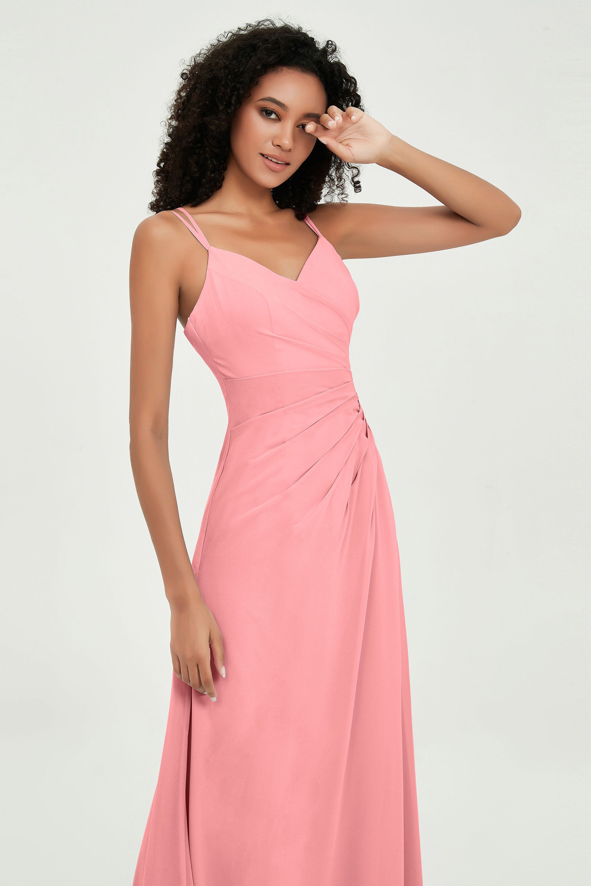 Maxi Chiffon Women's Formal Evening Dresses V Neck Bridesmaid Gowns Dress